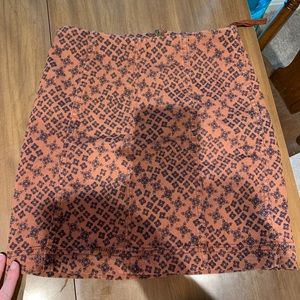 Free People Dark Organge / Multi Mini Skirt
